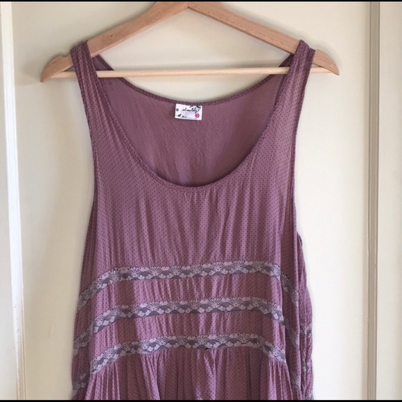 Free People Voile & Lace Trapeze Fawn with Black Polka Dot slip dress - Picture 7 of 9